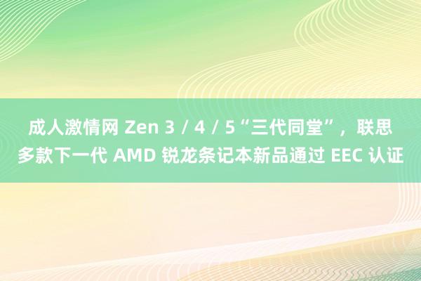 成人激情网 Zen 3 / 4 / 5“三代同堂”，联思多款下一代 AMD 锐龙条记本新品通过 EEC 认证